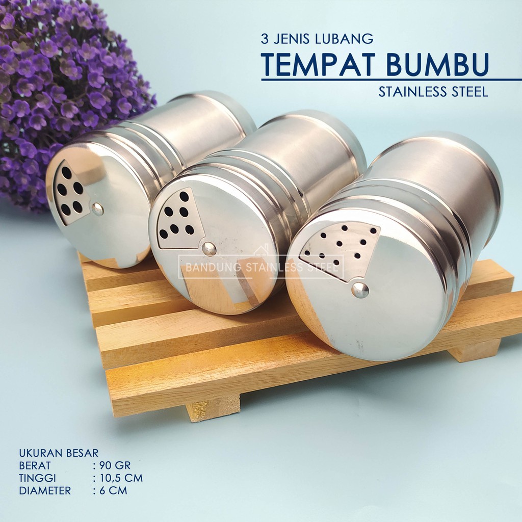 Pepper Shaker Tempat Bumbu Lada garam Tusuk Gigi Stainless Multifungsi Besar Kecil Jumbo Panjang