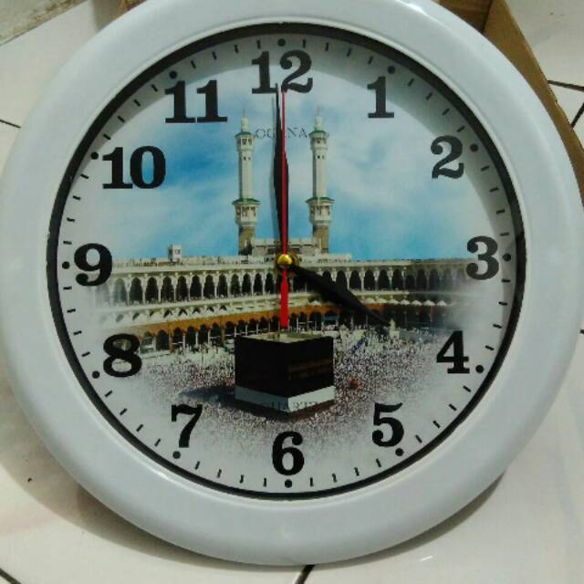 Jam Dinding Merk OGANA Ka'bah &amp; Mekkah Diameter 30Cm