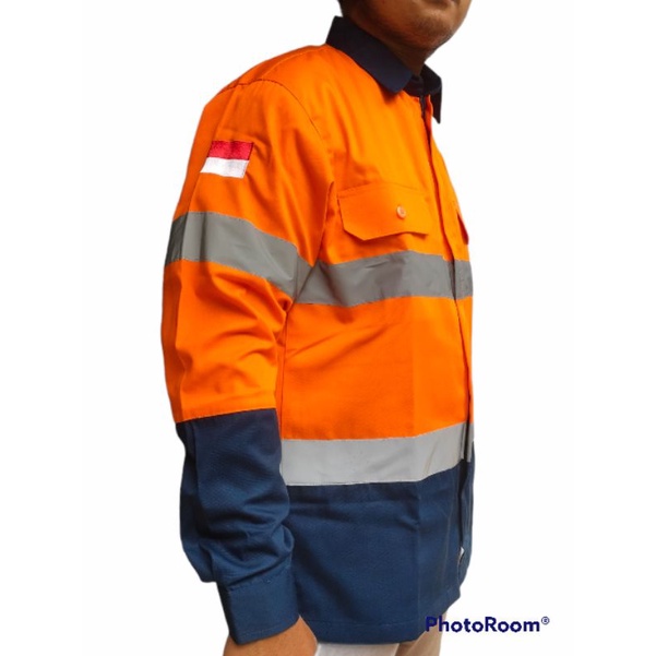 Wearpack Safety NS/ Atasan Safety / Kemeja Safety / Seragam Proyek Wearpack /pakai Resleting