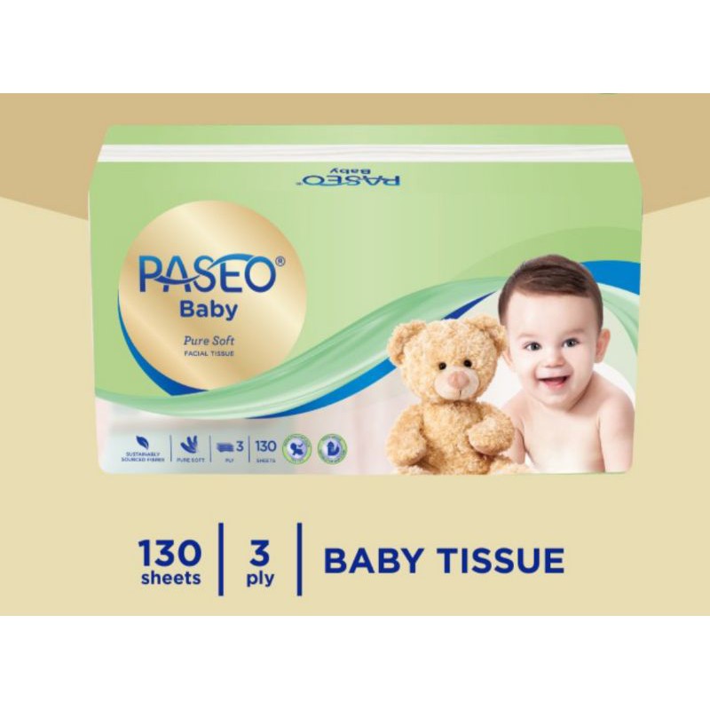 PASEO Tissue BABY PURE soft 3ply 130 sheets (HARGA PROMO!!!!)/tisu bayi paseo puresoft 130s