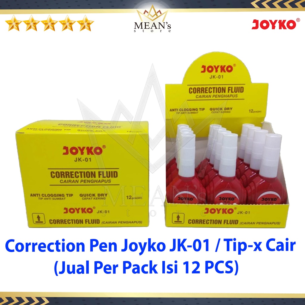 

Correction Fluid Joyko JK-01 Cair / Tip-Ex Cair Joyko JK 01 / Lusinan