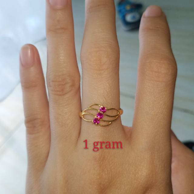 Cincin emas muda dewasa ring 12 ready pink diameter 1.6cm