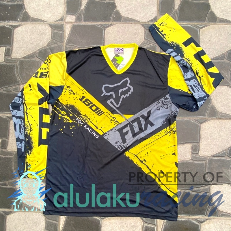 Jersey, Celana, Sarung Tangan &amp; Sepatu Fullprint with Protectors Fullset MX Trail Motocross - Paket Bundling FOCTFG191501-F47