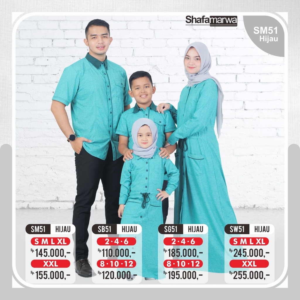  BAJU  SARIMBIT KELUARGA  SHAFA MARWA BAJU  COUPLE  FASHION 