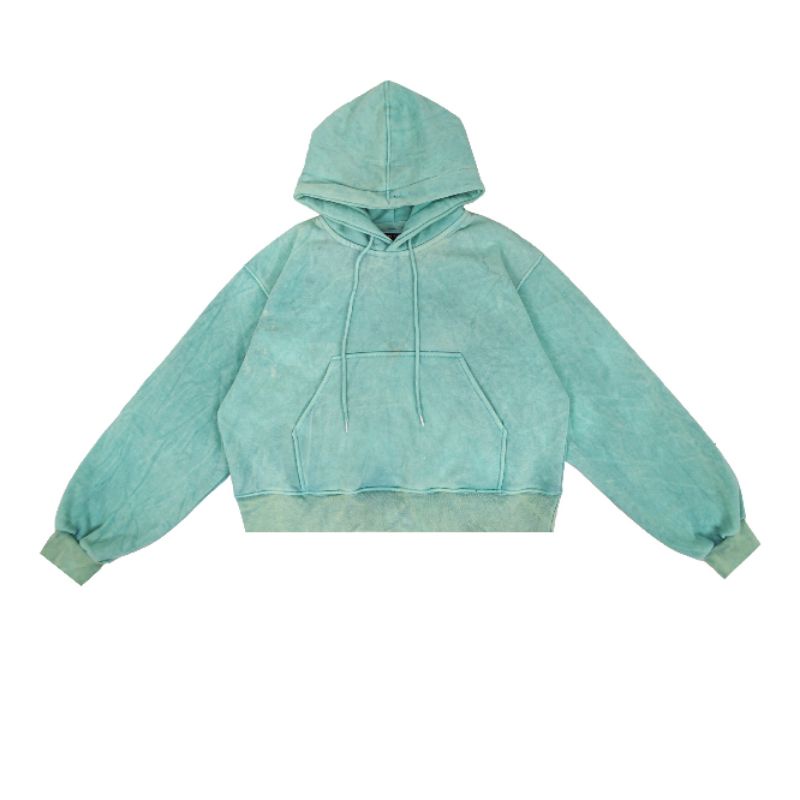 HOODIE CROP OVERSIZE TOSCA WASHING PREMIUM