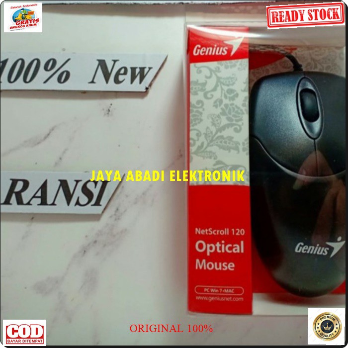 G50I GENIUS MOUSE USB KABEL WIRED CABLE OPTIKAL UNIVERSAL MULTI FUNGSI G50I  cable 1.8 USB  Mouse Genius Net Scroll  Spesifikasi:  - Barang Baru 100% - Laser optik warna merah - Resolusi 800 dpi - Konektifitas USB, wired/kabel - OS support Window