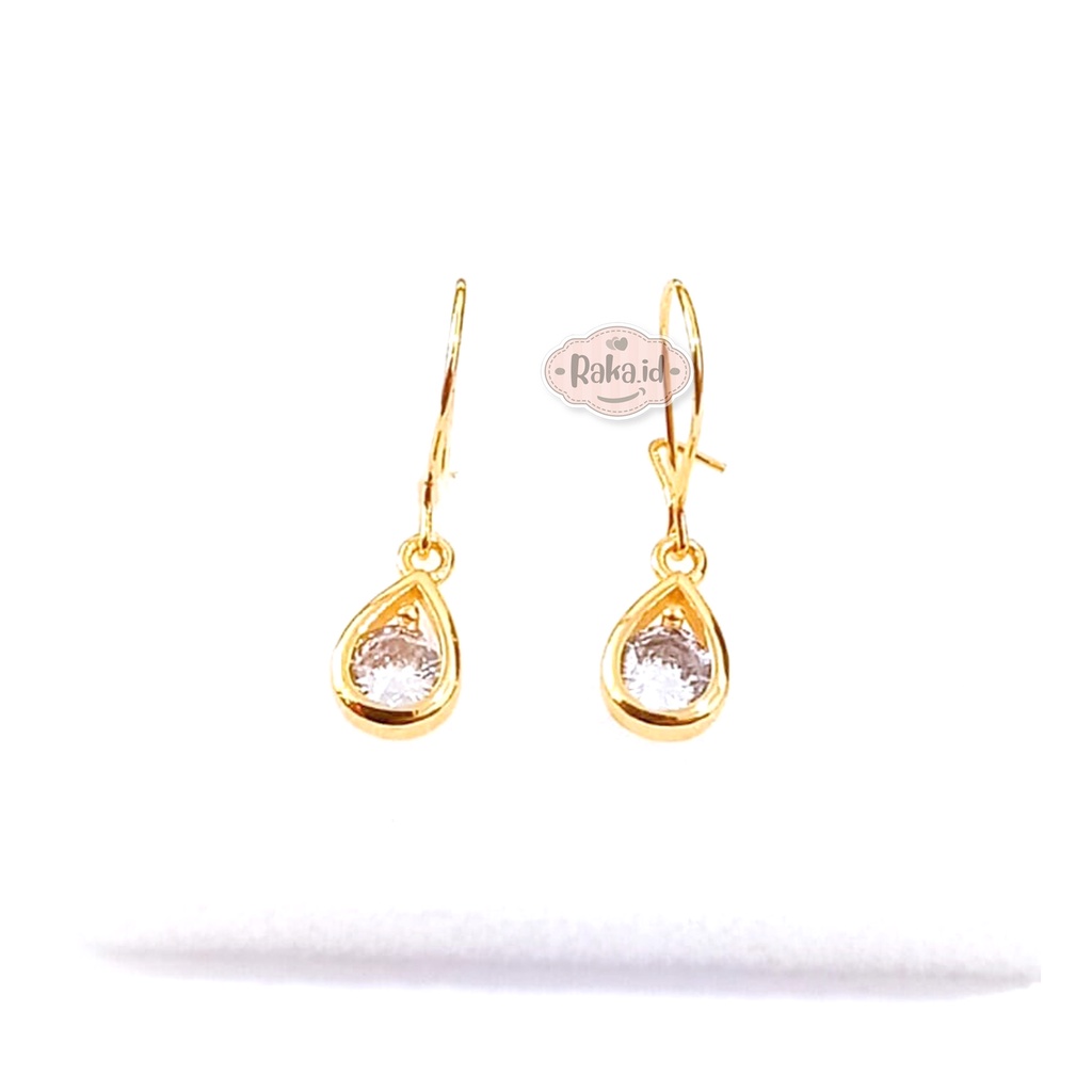 Anting Clip / Klip Wanita Mutiara Lonjong Gold Perhiasan Aksesoris Wanita 839