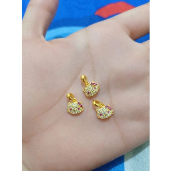 LIONTIN HELLO KITTY MATA IMPORT PERAK(925) LSPIS MAS KUNING 24K