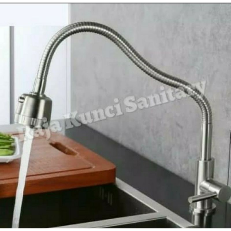 Kran Cuci Piring SUS 304/Kran Kitchen Sink/Kran Dapur/Kran Meja/Kran Tembok/Stainless SUS 304