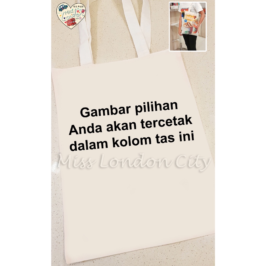 MLC [KHUSUS CUSTOM] Tas Baby Canvas Printing Premium Tas Tote Bag Terima Custom