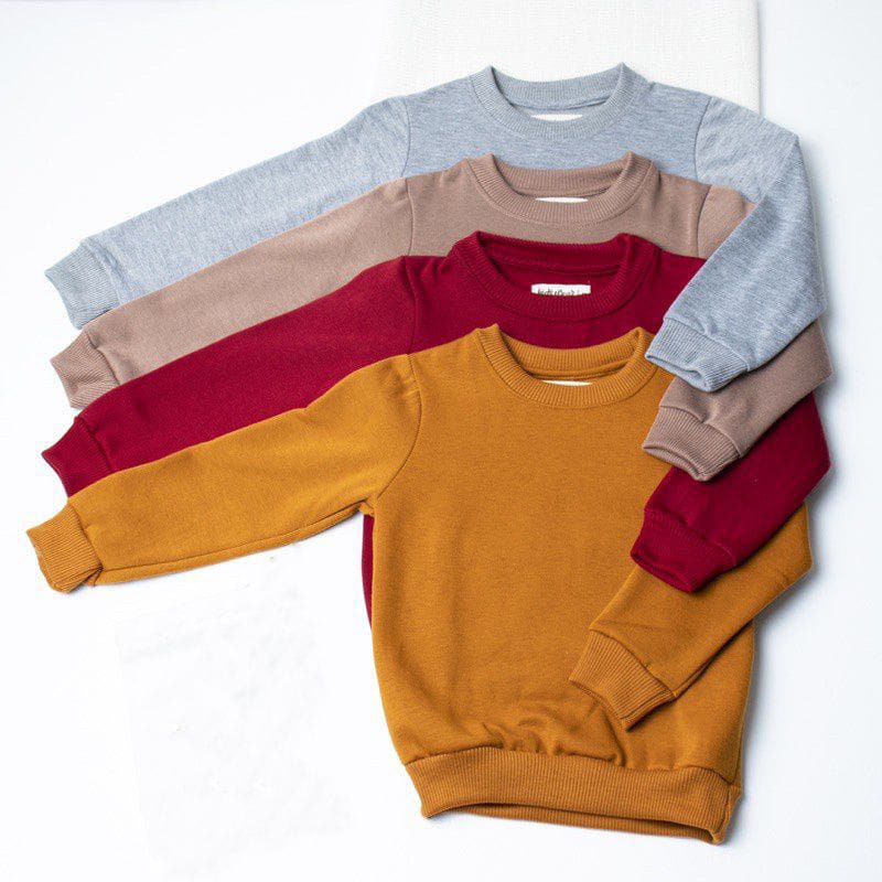 sweater crewneeck anak / suiter krunex polos anak / suiter anak cowok cewek / krunex polos terbaru