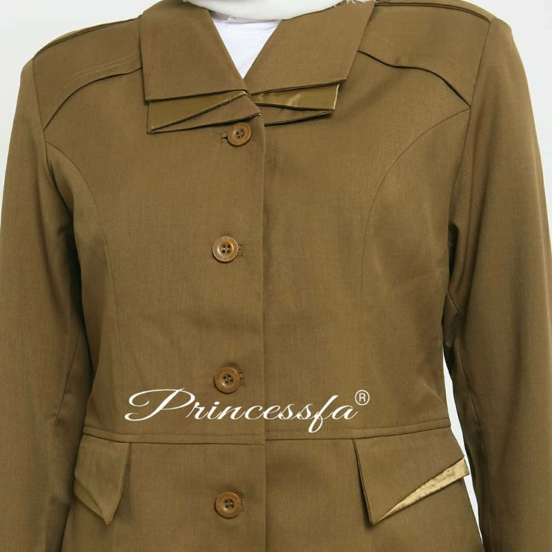 Seragam Dinas Wanita Khaki set rok Blazer Pemda Kheki Stelan Rok Seragam PNS Pemda tua