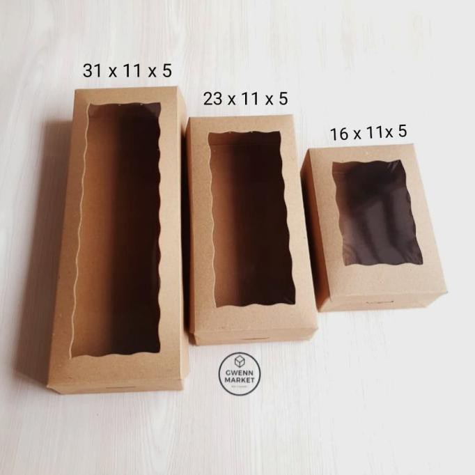 

Murah Dus Kue Kotak Kue Box Brownies Cake Box Kraft Tebal Laminating Mika - 16X11X05Cm