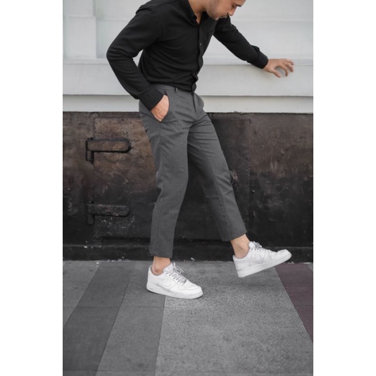 Mubeng - Celana Ankle Slimfit Dark Grey