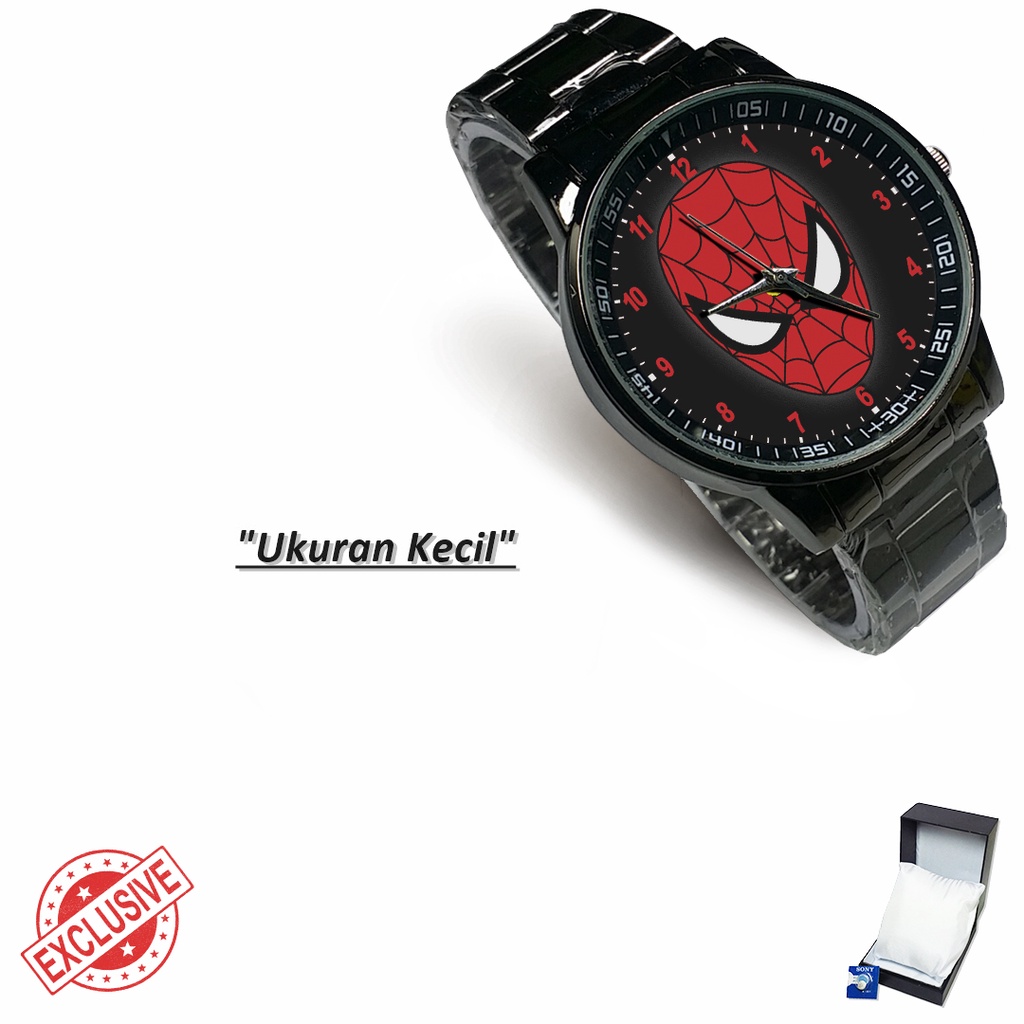 (Exclusive) Jam Tangan SPIDER-MAN Motif 6 Rante Couple / Satuan