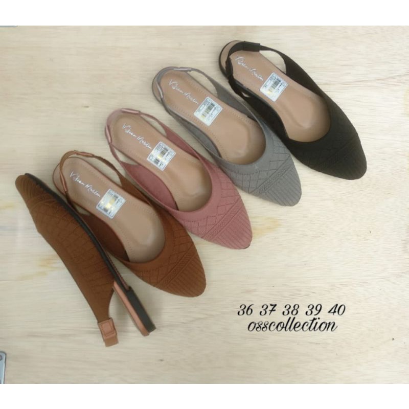 sepatu flatshoes rajut import trepes tali belakang by Oss Collection