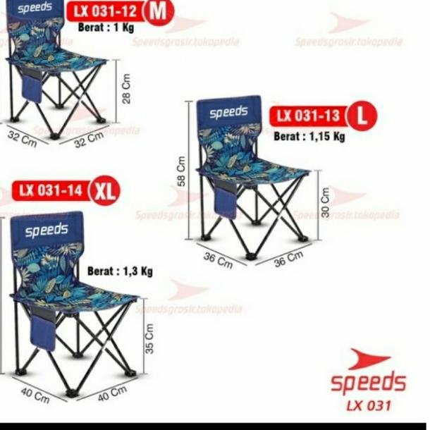 ✶ Kursi Lipat Outdoor Portable Kursi Camping SPEEDS Ukuran M, L, XL ◌