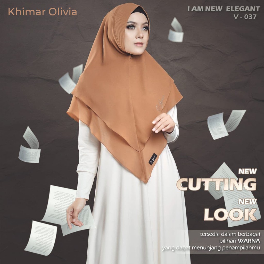 Vergano Khimar Ceruty OLIVIA Softpet Swaroski Ikon PD 53cm PB 110cm Bahan 2layer Nyaman & Elegan Hij