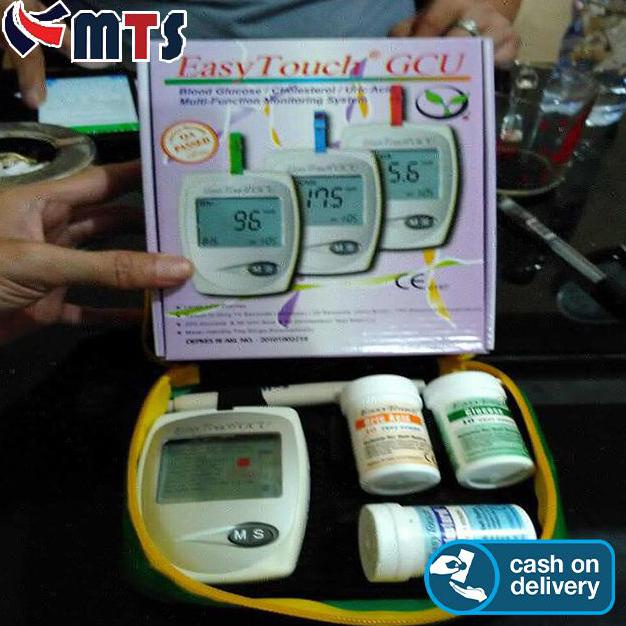 ( BISA COD ) EASY TOUCH GCU 3 in 1 EASYTOUCH ALAT TEST GULA KOLESTEROL ASAM URAT KOMPLIT [Kode