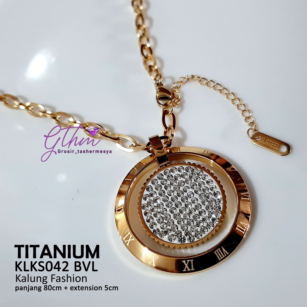 kalung titanium wanita hijab BVL panjang klks042 Anti karat anti luntur