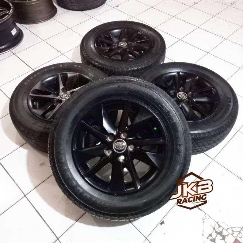 VELG MOBIL BEKAS STANDAR TOYOTA INNOVA REBORN R16 + BAN 2PCS BRIDGESTONE 205/65 R16