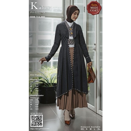 Poeva PV-0222004 PALCHRITUDE Outer Long Coat Batik By Tuneeca Diskon Sale Promo