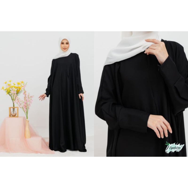 abaya  hitam turkey polos model batwing mewah gamis dress arab ukuran jumbo