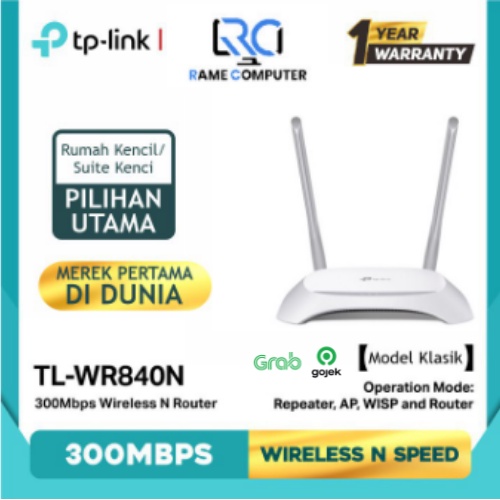 TP-LINK TL-WR840N 300Mbps Wireless N Router WR 840 Tplink 2 antena Router/Access Point/Range Extender/WISP mode, IPTV, IPv6 Ready, Tether App