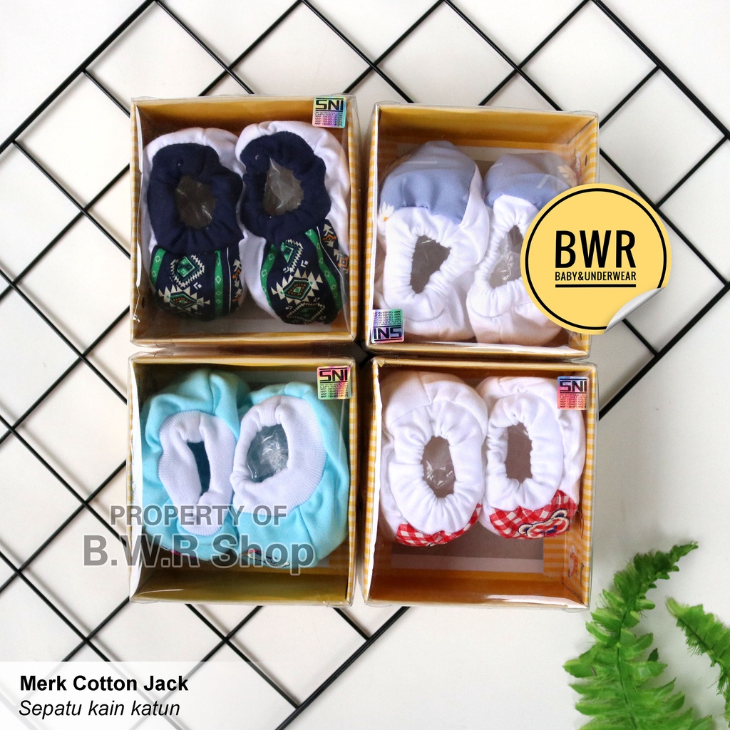 Hadiah / Kado Bayi Newborn 0-6 Bulan | Sepatu Bayi Cotton Jack Kain Motif Lucu || Bwr IX