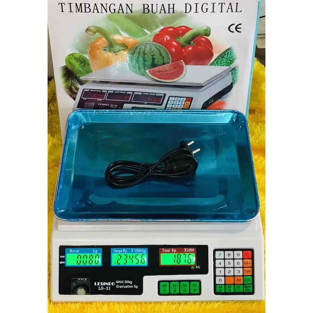 Ls-21 Timbangan Buah Kue Dapur Digital Computing Scale 30 kg Double Display  Timbangan Digital 30kg