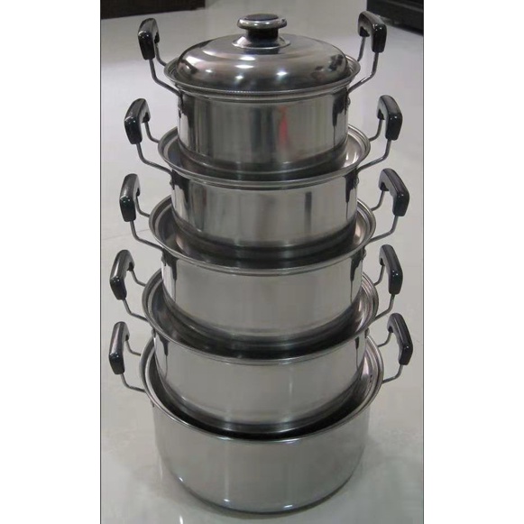 SHENAR,(COD) PANCI 5 SET STAINLESS STEEL COOKWARE 5 SET/ALAT MASAK DAPUR PANCI SET/PANCI 5 PCS