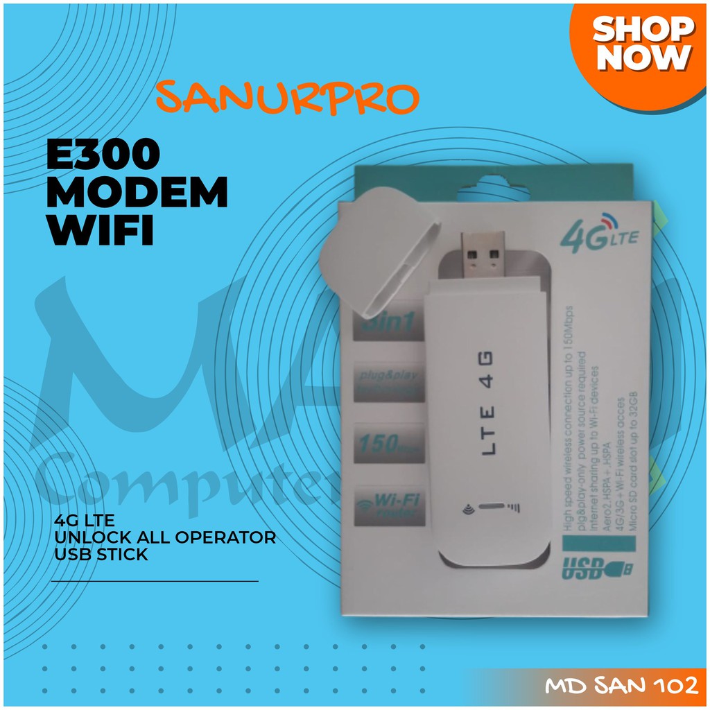 SanurPro E300 4G LTE Unlock All Operator USB Stick Modem Wifi