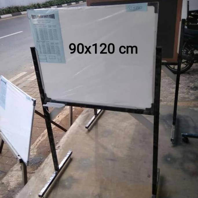 

Whiteboard stand 90 x 120 papan tulis + kaki 120 x 90