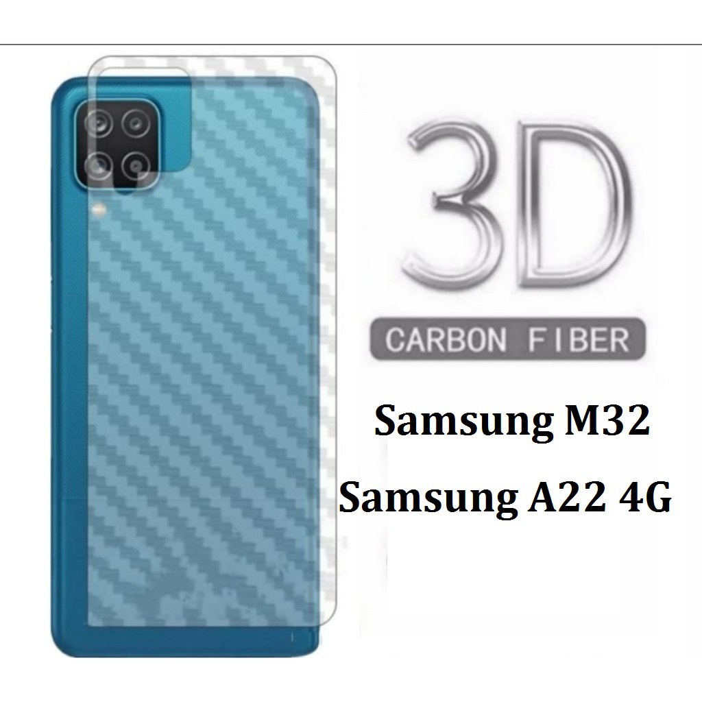 Garskin Skin 3D Motif Tekstur Carbon Fiber Anti Jamur Samsung A22 / M22 / M32 4G