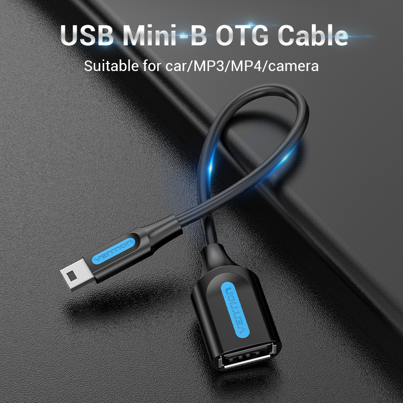 Vention Kabel Adapter Mini Usb Ke Usb Otg Kecepatan Tinggi 480mbps Male Ke Female Untuk Tablet / Mp3 / 4