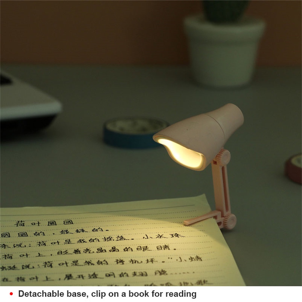 ღ Mini Lipat Meja Lampu Led Night Membaca Buku Lampu Rumah Kamar Komputer Notebook Laptop Desk Malam Lampu mata Perlindungan