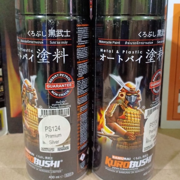 Cat Semprot Pilox Pilok Samurai Paint Kurobushi Warna Premium Silver (PS124) 400ml