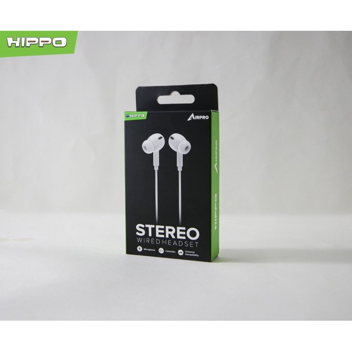 Hippo Earphone Airpro Super Bass Jack 3.5mm Wired Handsfree Android Original Earbuds Headset