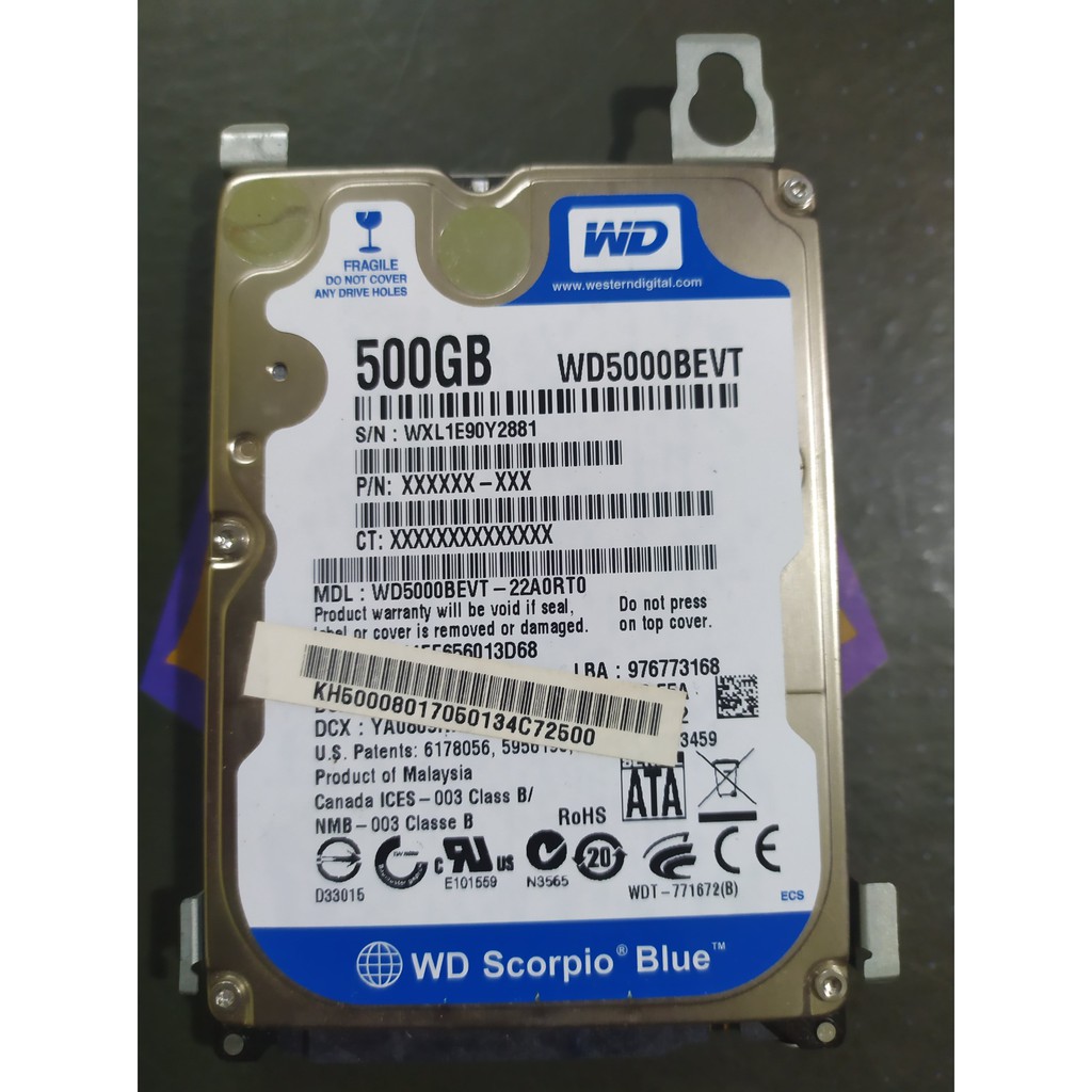 Hardisk Internal Laptop WD 500GB 2,5''