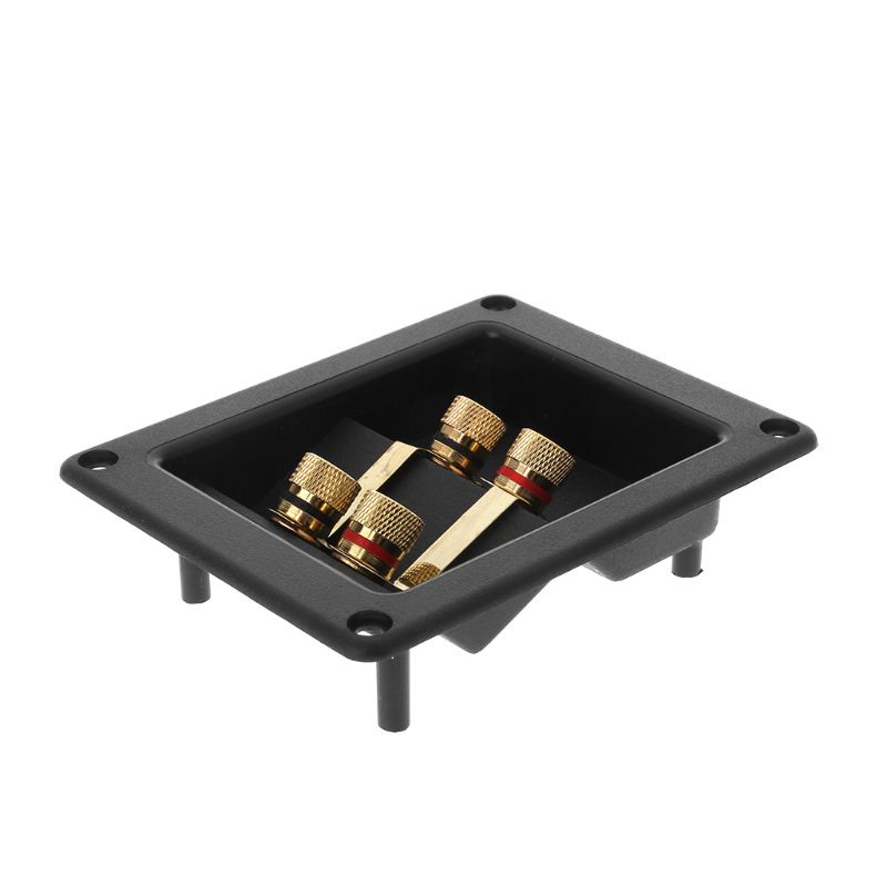 btsg Terminal Cup Connector 266 Parts Express Binding Posts Gold Banana Jacks Recessed Bi-Amp Speaker Box Black