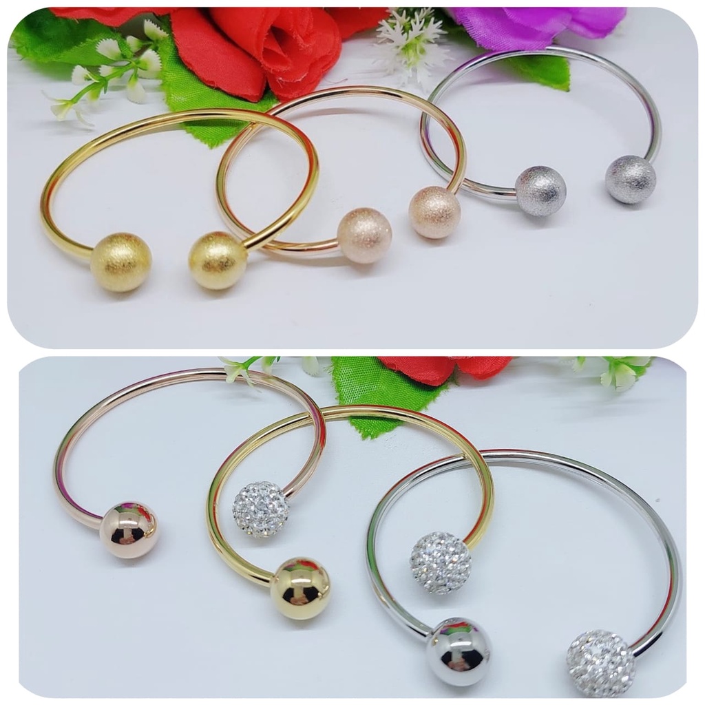 Gelang titanium bola perhiasan wanita jewelry 0293