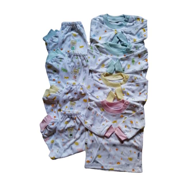 Setelan Panjang Anak Oblong - Kancing Depan Motif Fluffy Size 1 2 3 Tahun / Pyama Anak