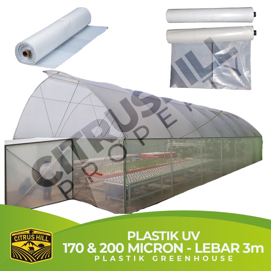 PLASTIK UV GREENHOUSE 200 micron TEBAL HIDROPONIK UNTUK KOLAM IKAN ANGGUR ATAP GREENHOUSE - LEBAR 3 