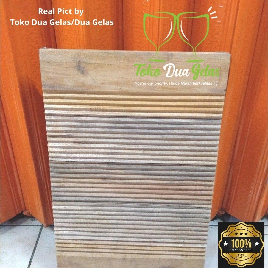 Papan Penggilasan Penggilesan Kayu Jati Asli Cuci Baju Besar 60,5 X 39 Cm Tebal Kuat Gratis Packing