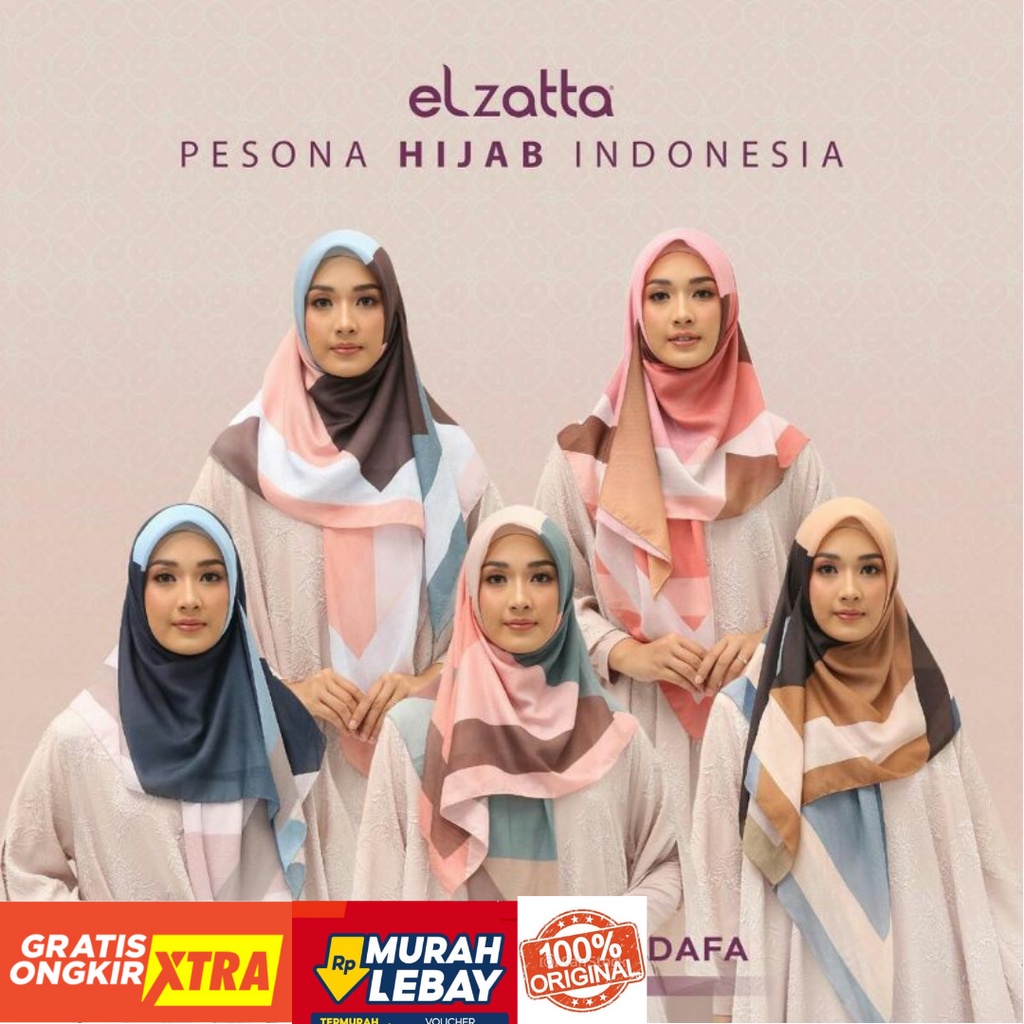 Elzatta hijab Segi empat Motif voal premium | Kanara Madafa