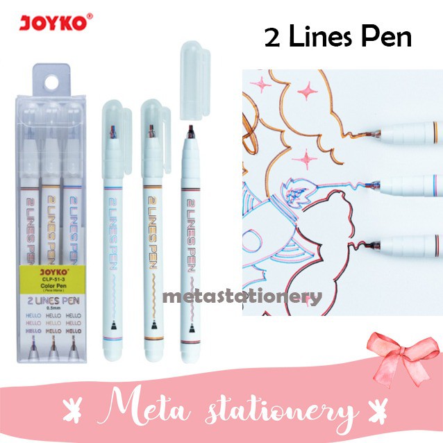 

Pulpen / Color Pen 2 Lines Joyko CLP-51-3