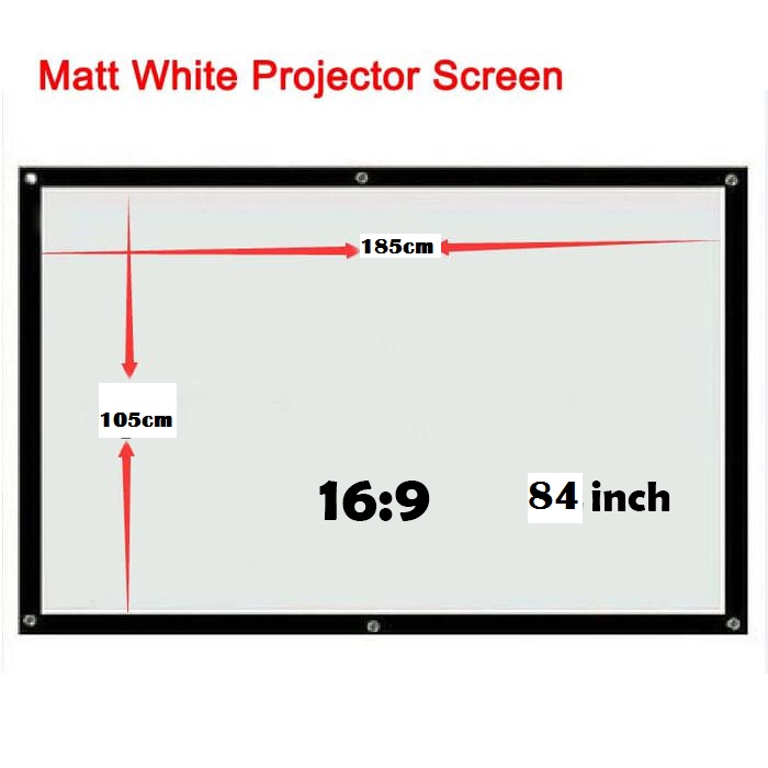 LAYAR PROYEKTOR 84 INCH, UKURAN 185 X 105 CM (SCREEN PROJECTOR)