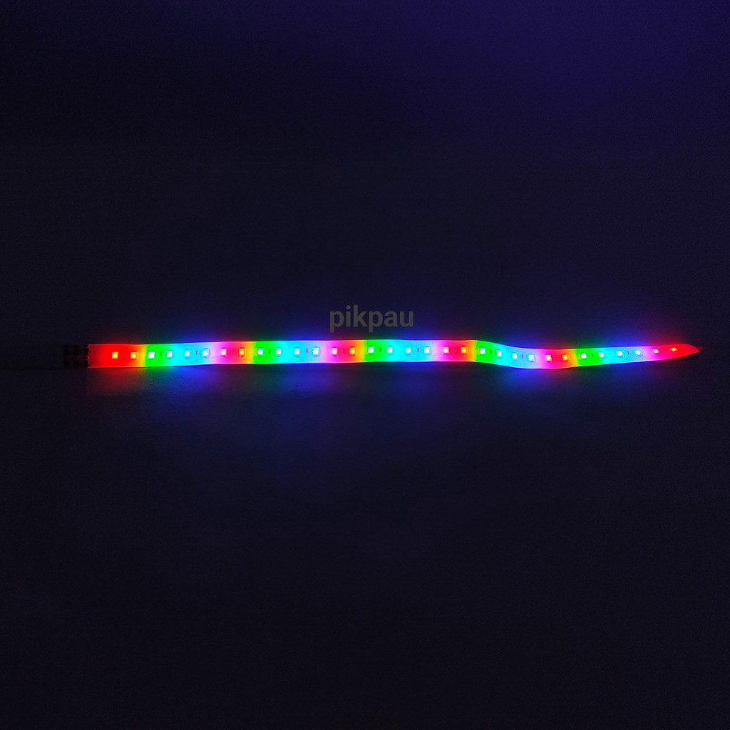 Lampu LED Strobo Strip Fleksibel 30cm Welcome Banyak Warna Waterproof Banyak Mode Warna Rainbow