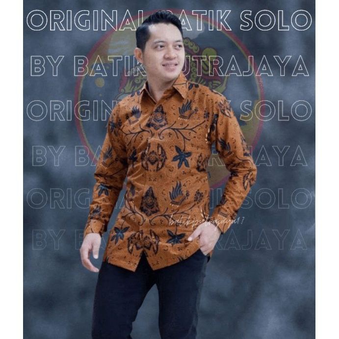 Kemeja Batik Pria Lengan Panjang Kasual Slimfit Premium Jumbo Modern WAHYU SOGAN1