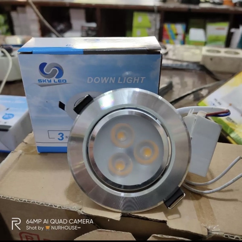 downlight 3 mata led 3 watt spot adjustable